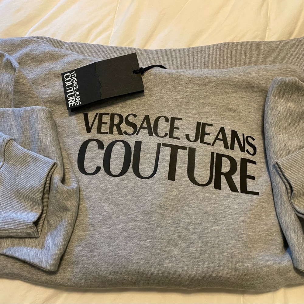 Versace Couture Hoodie Size XXL. Color:Gray w/ black lettering.